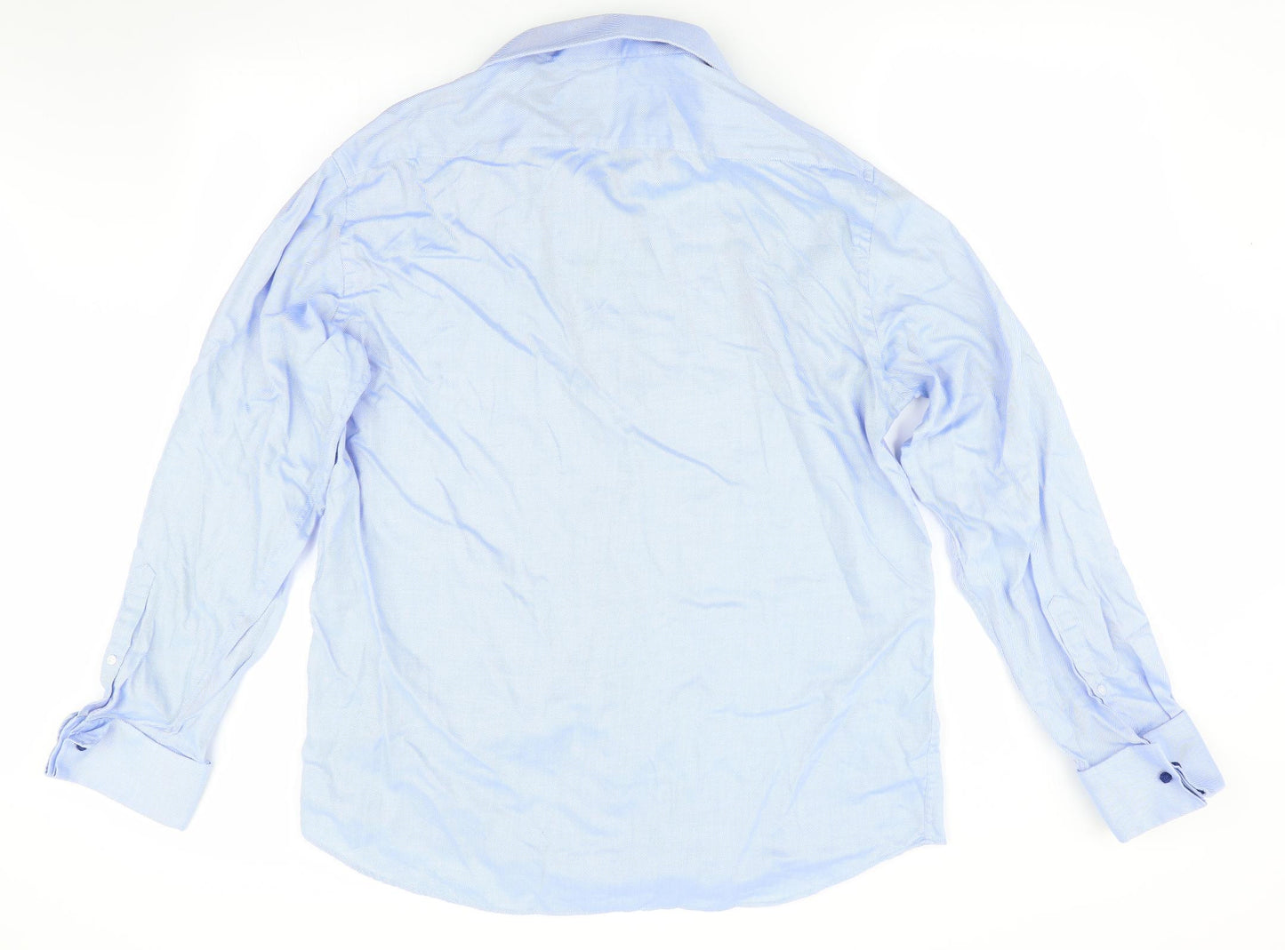 Taylor & Wright Mens Blue Striped   Dress Shirt Size 17