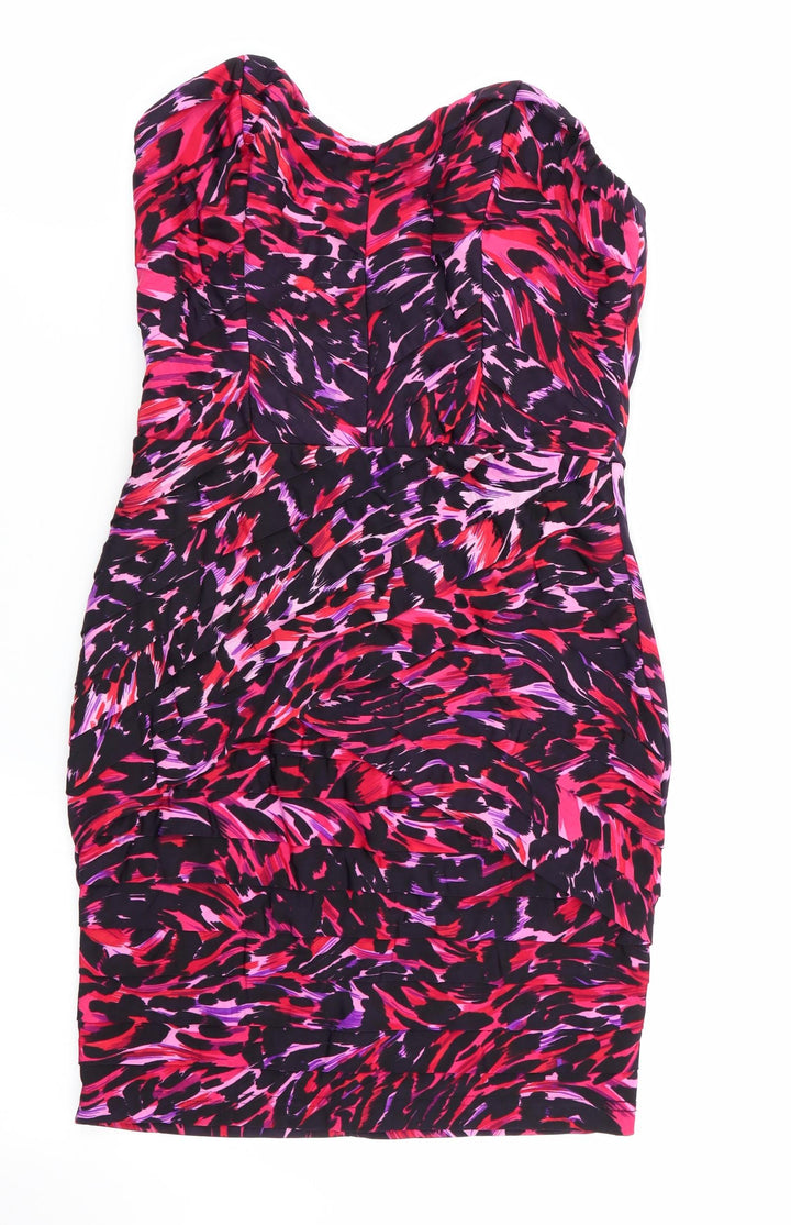 Li[sy Womens Purple Animal Print Bodycon Size 12