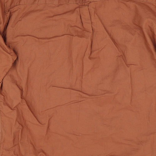 Florence and Fred Mens Brown    Button-Up Size M