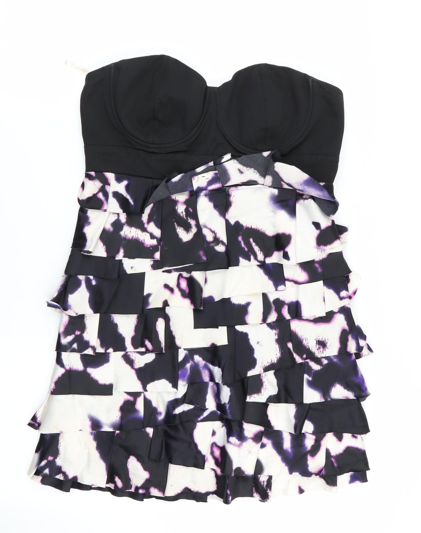Lipsy Womens Purple Striped  Bodycon  Size 12