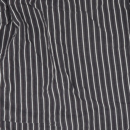 John Master Mens Brown Striped   Button-Up Size L