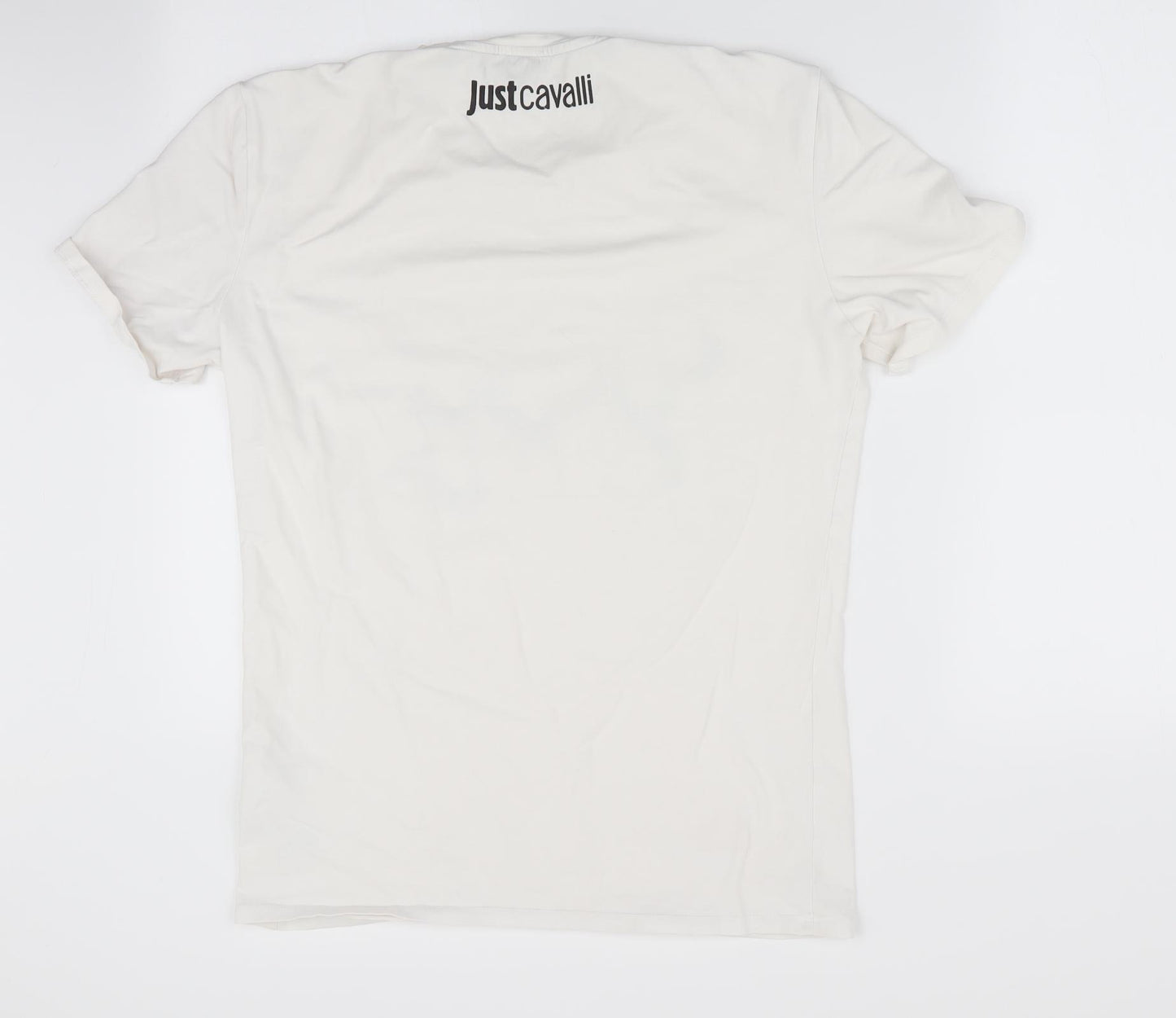 Just Cavalli Mens White Animal Print   T-Shirt Size L  - Just