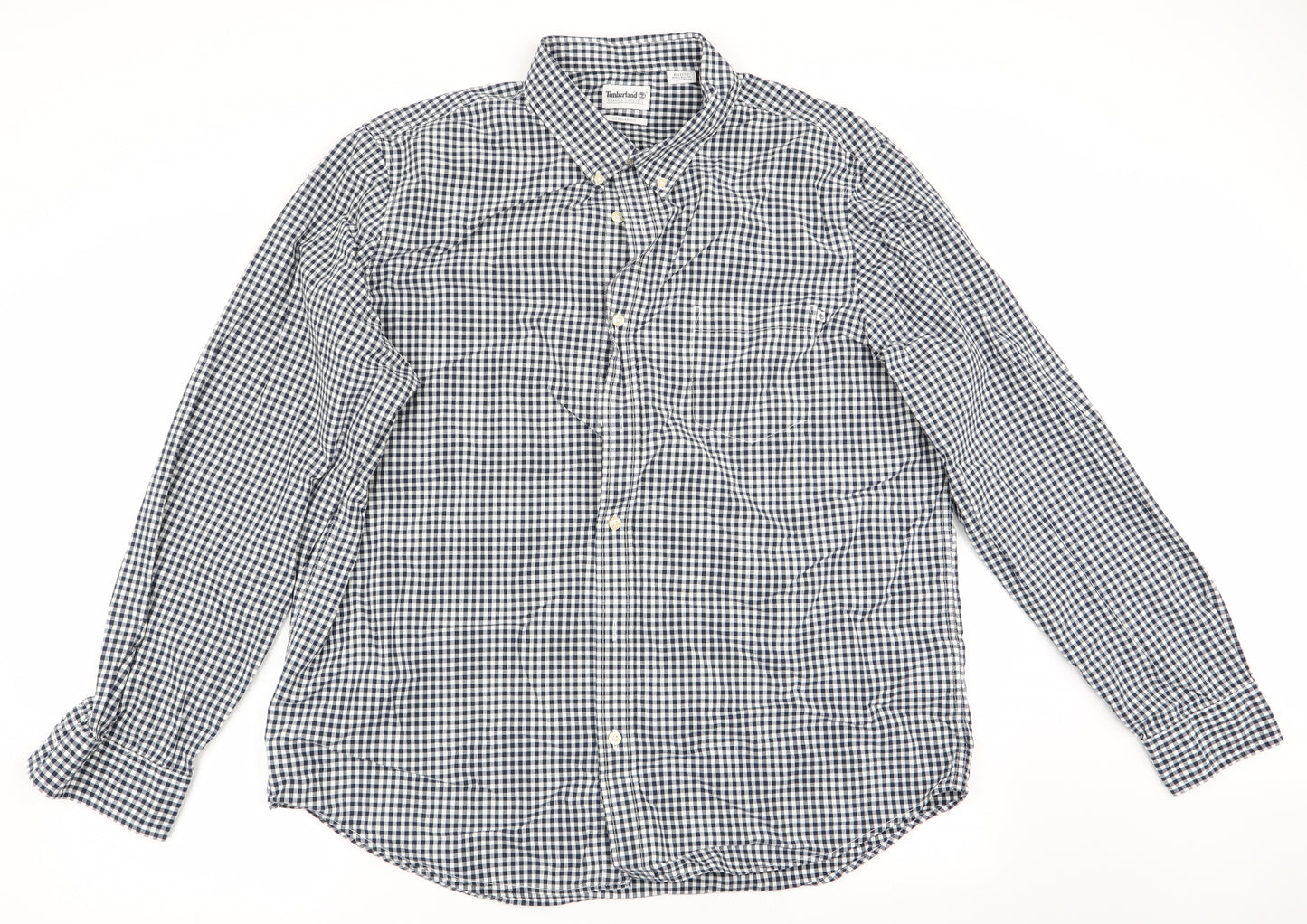 Timberland Mens Blue Check   Button-Up Size 2XL
