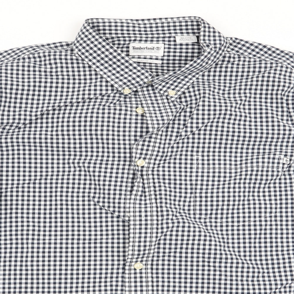 Timberland Mens Blue Check   Button-Up Size 2XL