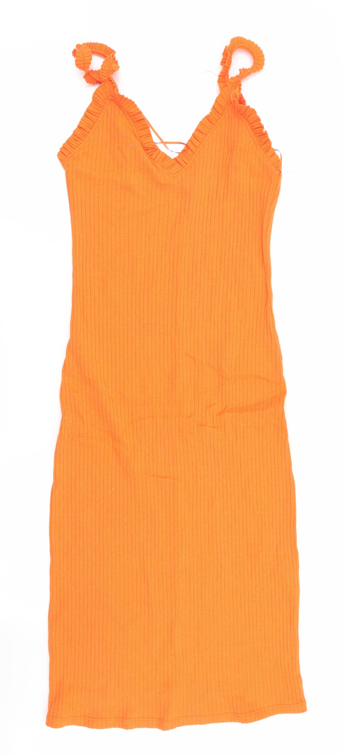 Zara Womens Orange   Slip Dress  Size 10