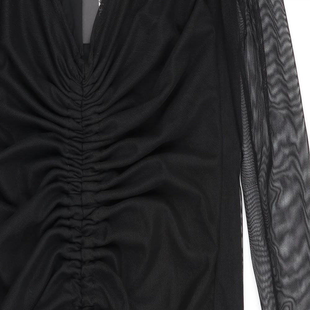 Pretty Little Thing  Womens Black   Bodycon  Size 12  - Ruched front