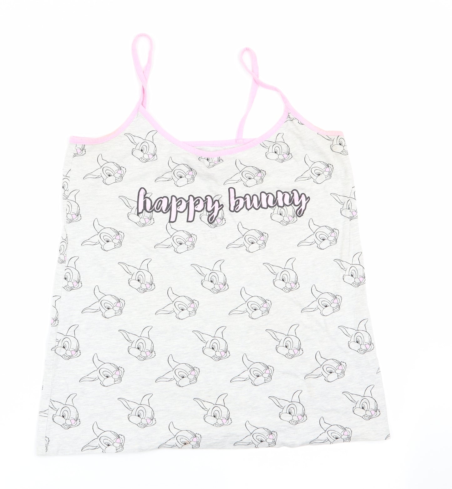 Love to Lounge Womens Grey Animal Print  Cami Pyjama Top Size 14  - Thumper print