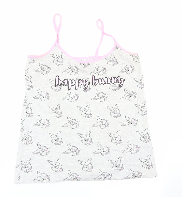 Love to Lounge Womens Grey Animal Print  Cami Pyjama Top Size 14  - Thumper print