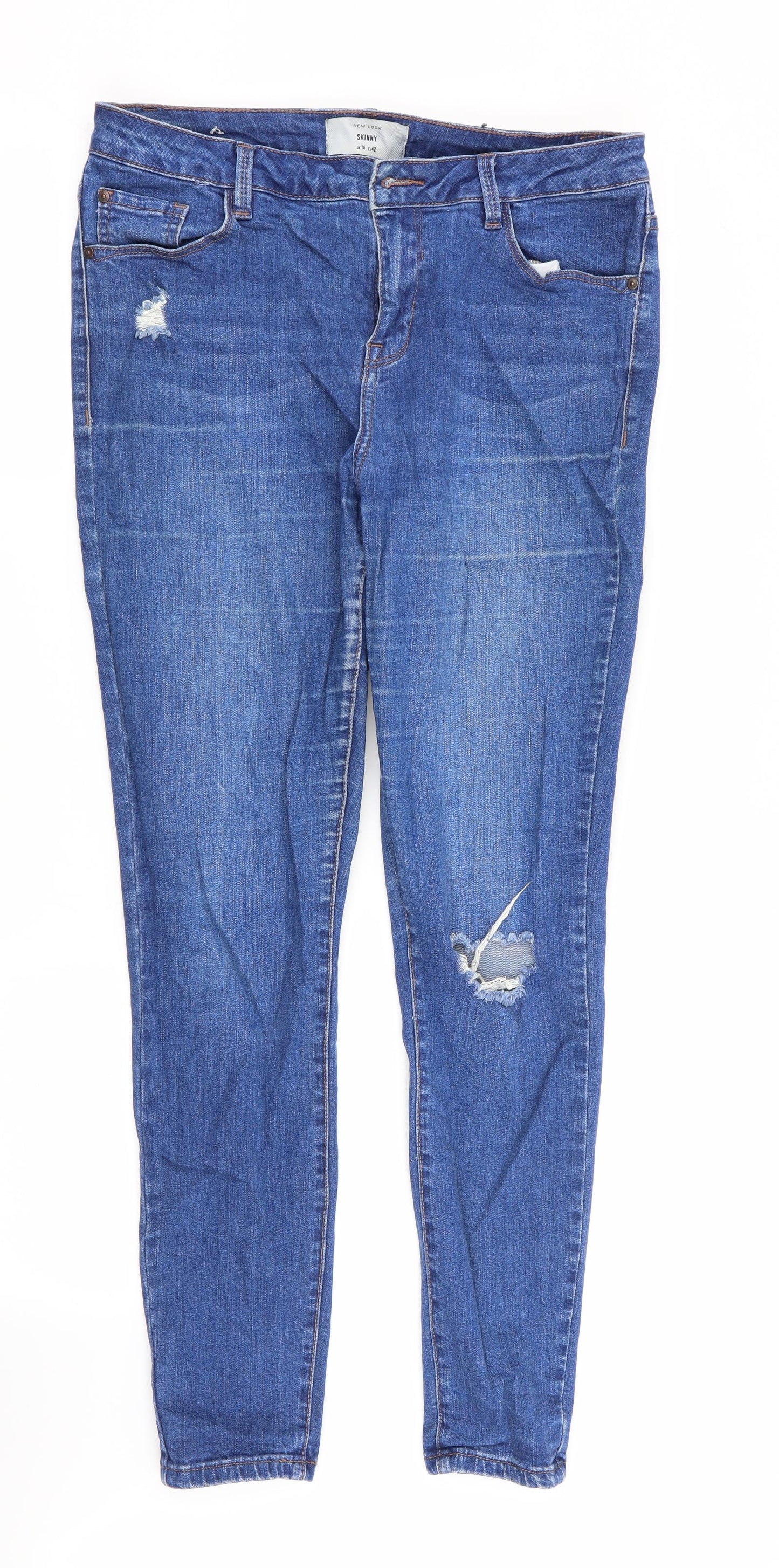 New Look Womens Blue   Skinny Jeans Size 14 L28 in