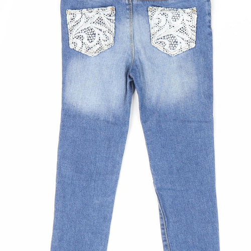 Denim Co Girls Blue   Skinny Jeans Size 5-6 Years - Lace detail