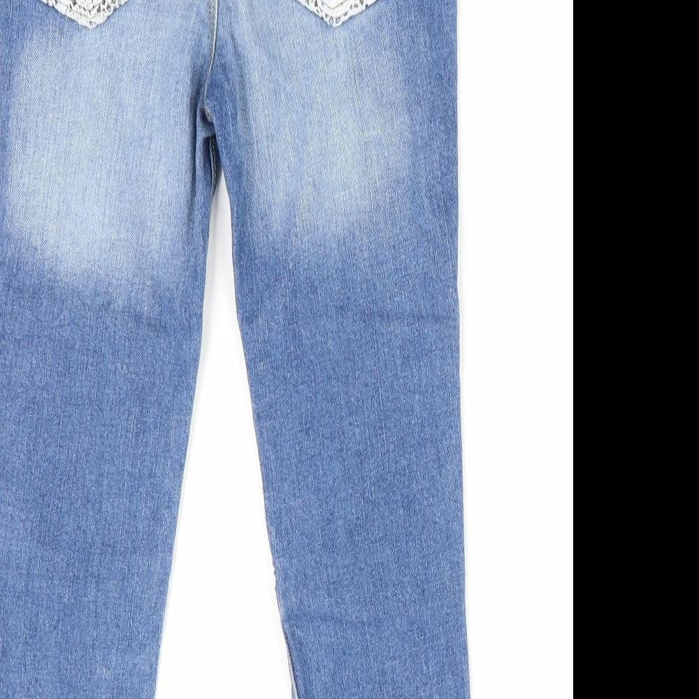 Denim Co Girls Blue   Skinny Jeans Size 5-6 Years - Lace detail