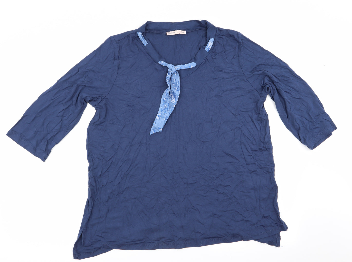 LC Waikiki Womens Blue   Tunic Blouse Size 2XL  - neck tie detail