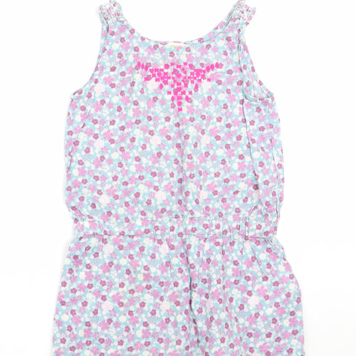 Vertbaudet Girls Purple Floral  Shift  Size 4 Years