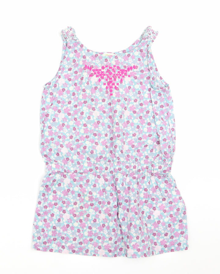 Vertbaudet Girls Purple Floral Shift Size 4 Years