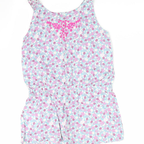 Vertbaudet Girls Purple Floral  Shift  Size 4 Years