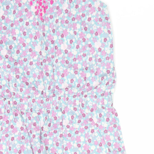Vertbaudet Girls Purple Floral  Shift  Size 4 Years