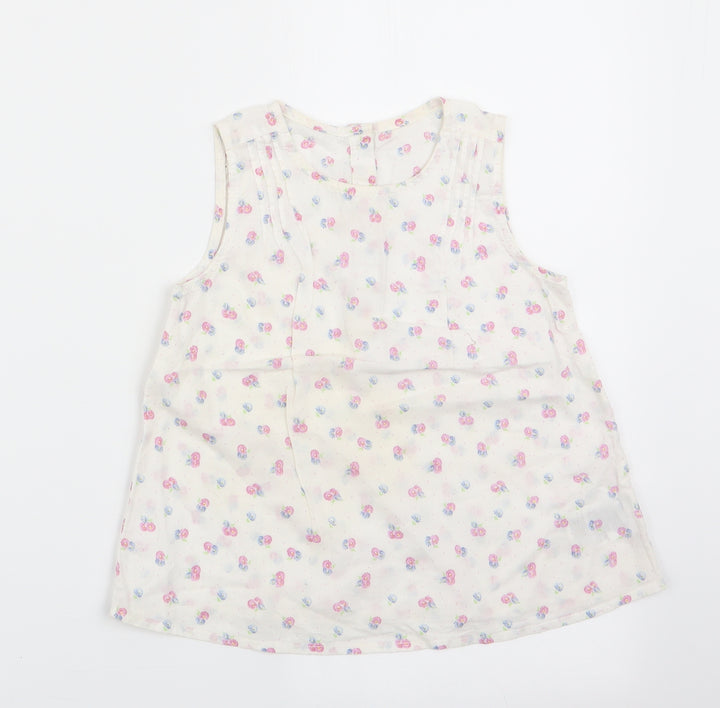Mothercare Girls White Floral A-Line Size 3-4 Years
