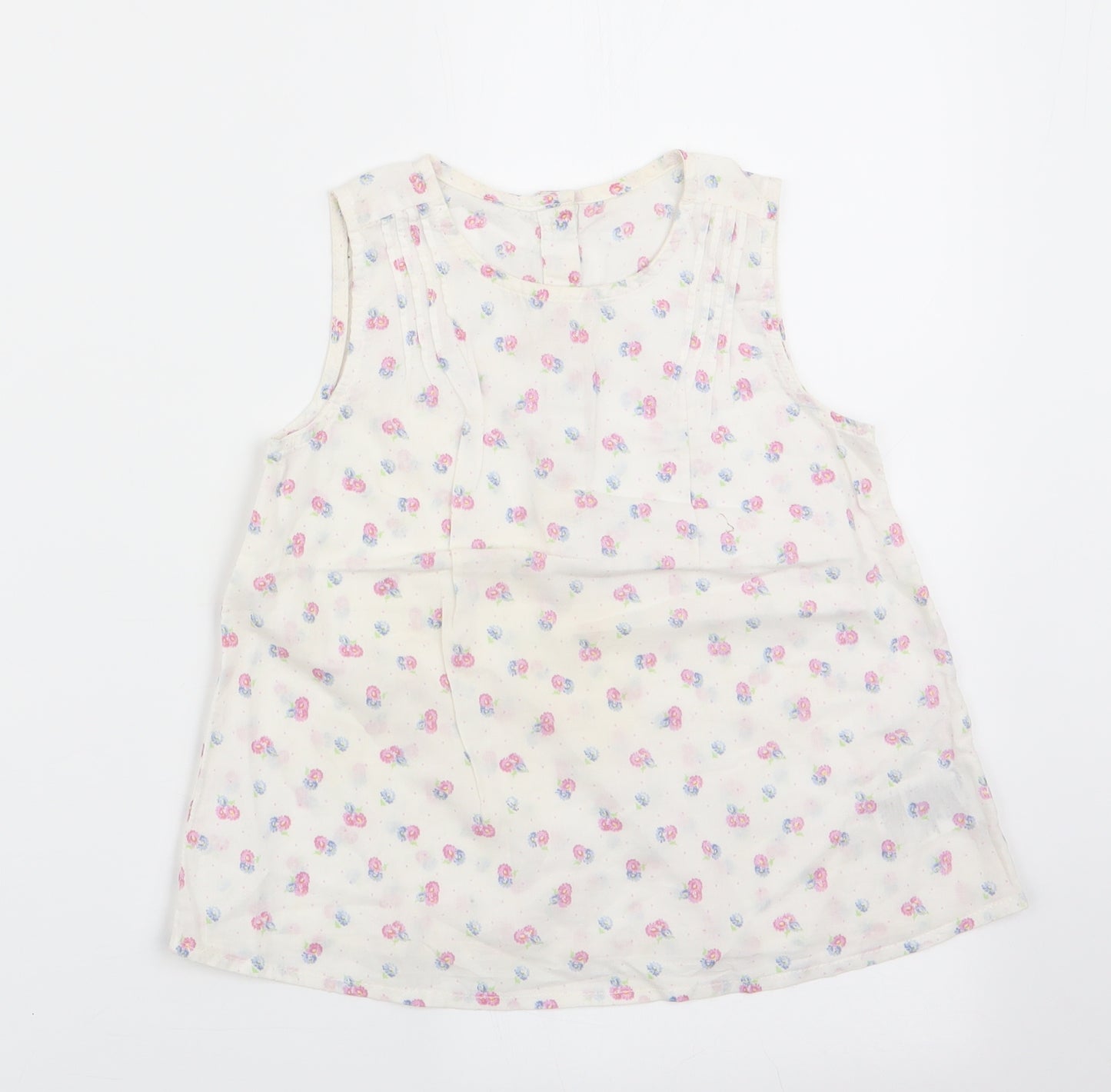 Mothercare Girls White Floral  A-Line  Size 3-4 Years
