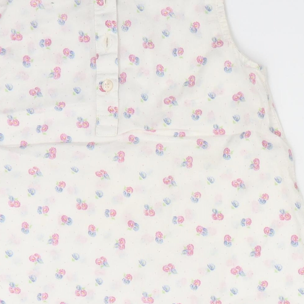 Mothercare Girls White Floral  A-Line  Size 3-4 Years