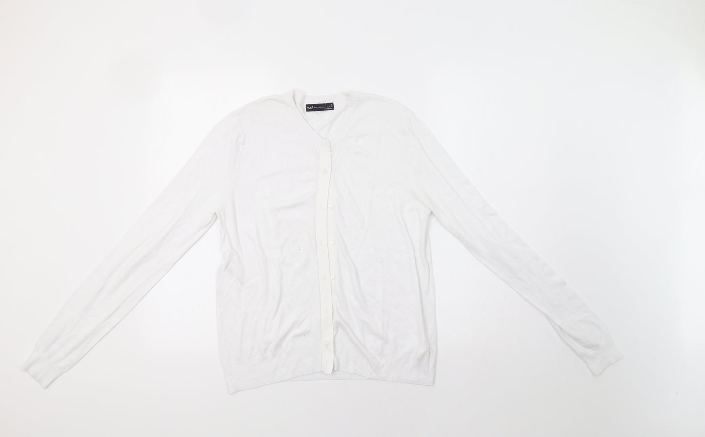 M&S Womens White   Cardigan Jumper Size 12