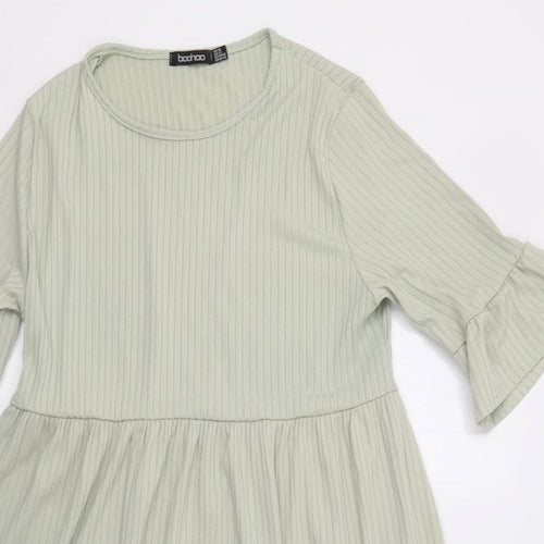 Boohoo Womens Green   Fit & Flare  Size 16