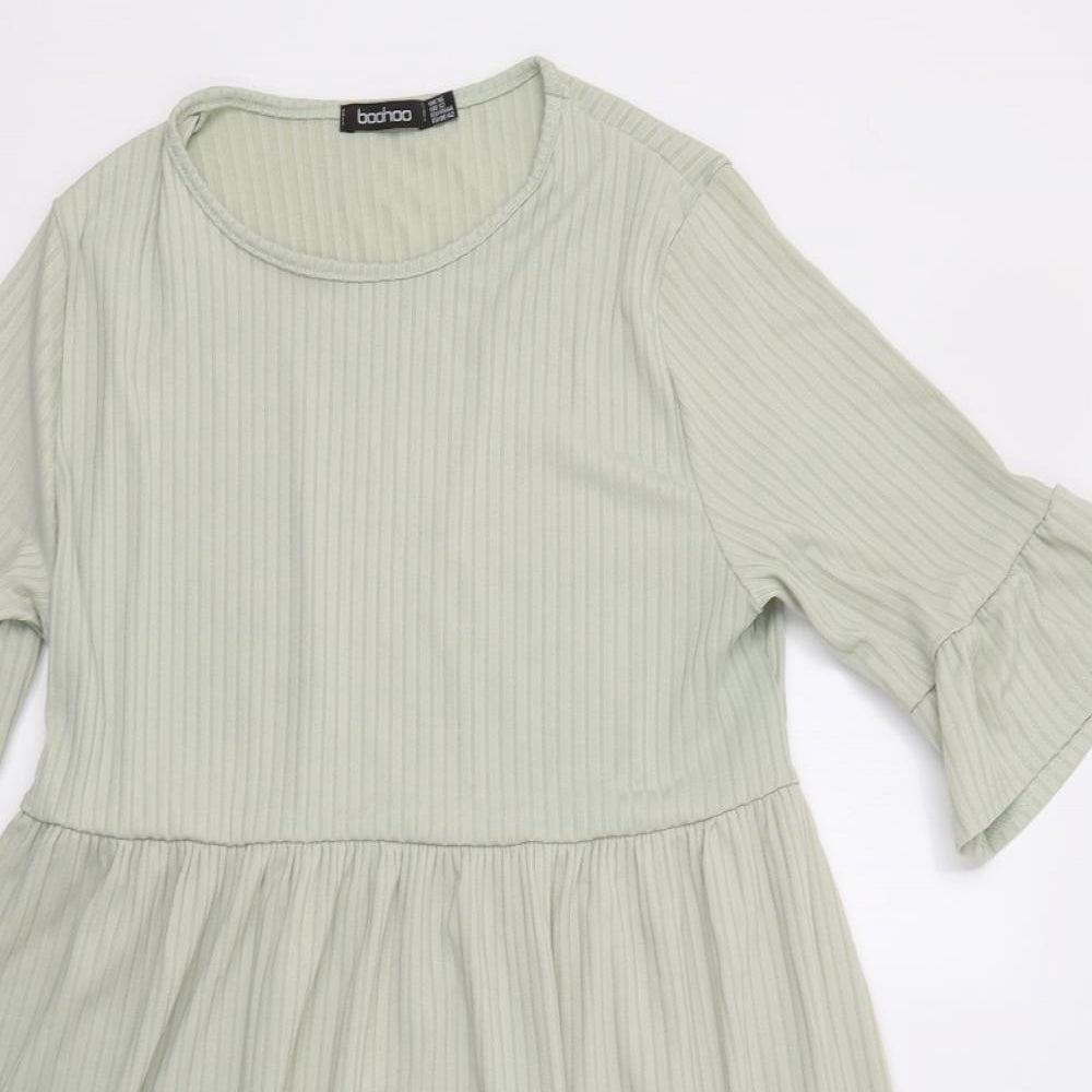 Boohoo Womens Green   Fit & Flare  Size 16