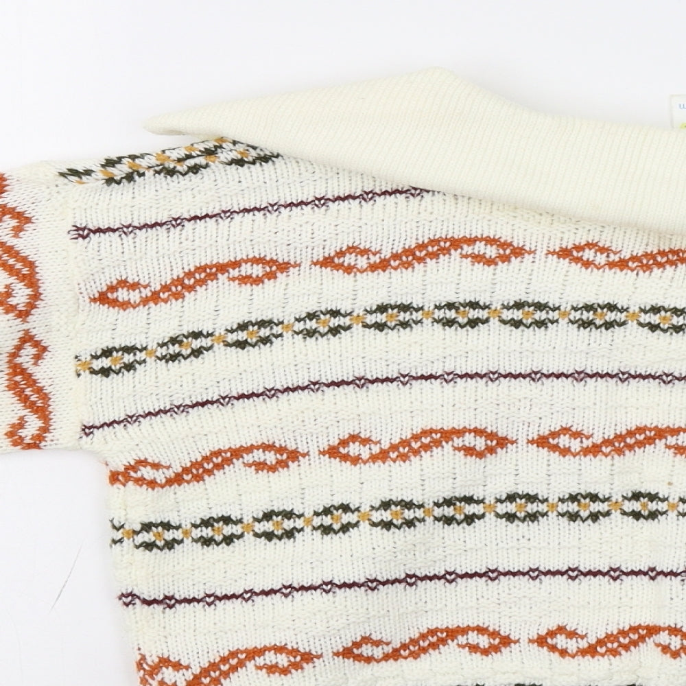 Tammy Girl Girls Ivory Geometric  Cardigan Jumper Size 12 Years