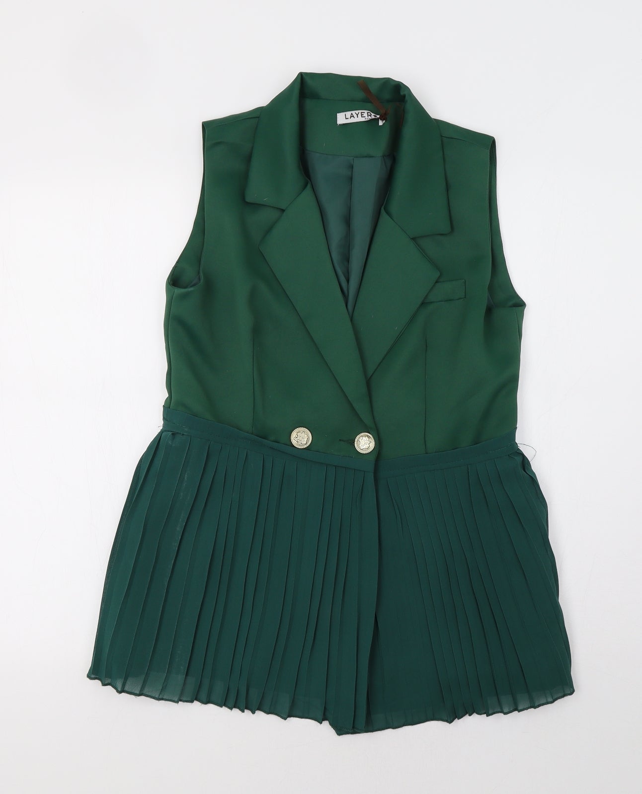 Layers Paris Womens Green   Gilet Blazer Size 10
