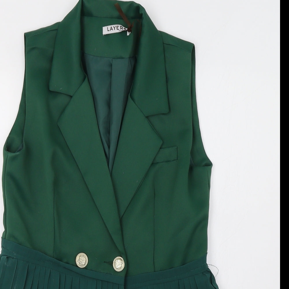 Layers Paris Womens Green   Gilet Blazer Size 10