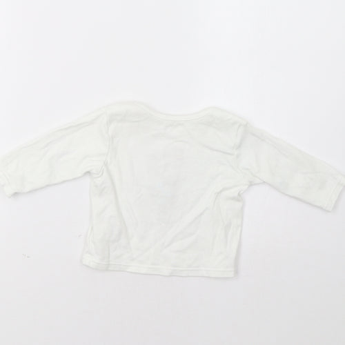 M&S Baby White   Basic Polo Size 3-6 Months  - Racoon