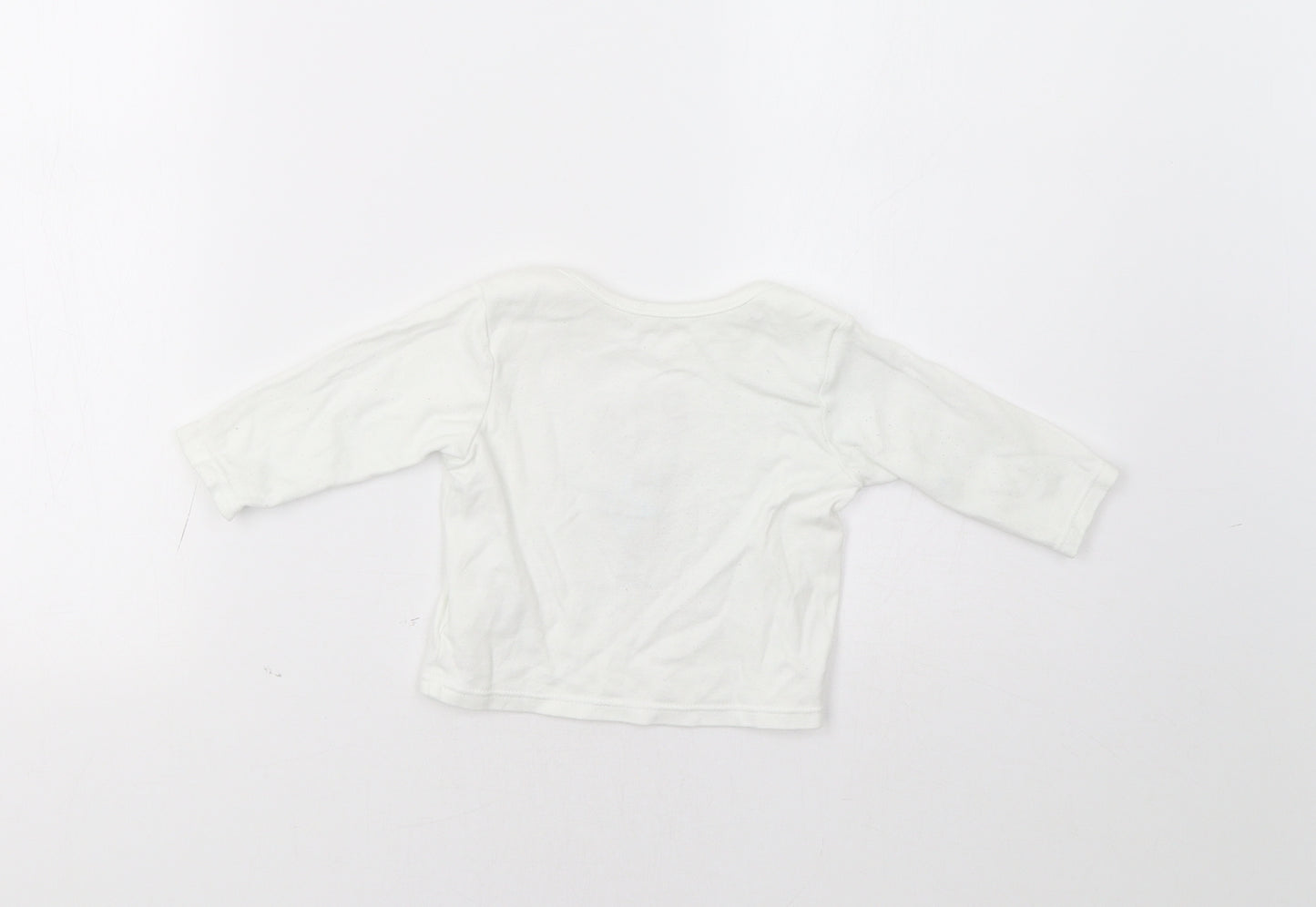 M&S Baby White   Basic Polo Size 3-6 Months  - Racoon