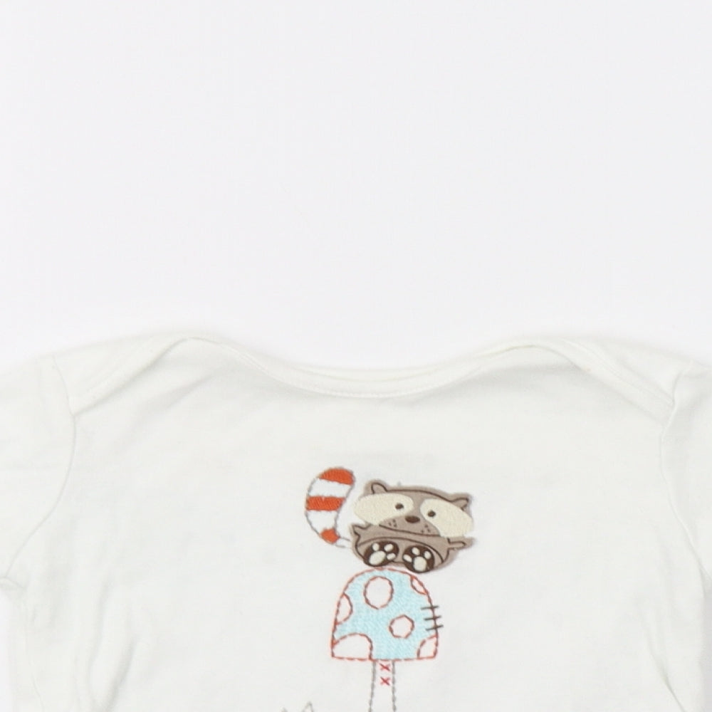 M&S Baby White   Basic Polo Size 3-6 Months  - Racoon