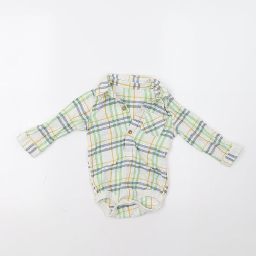 TU Baby Green Check  Romper One-Piece Size 6-9 Months