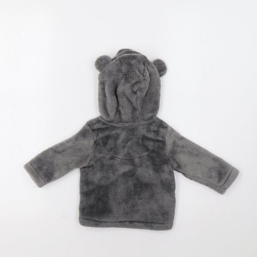 F&F Baby Grey   Jacket  Size 3-6 Months  - Bear Hood