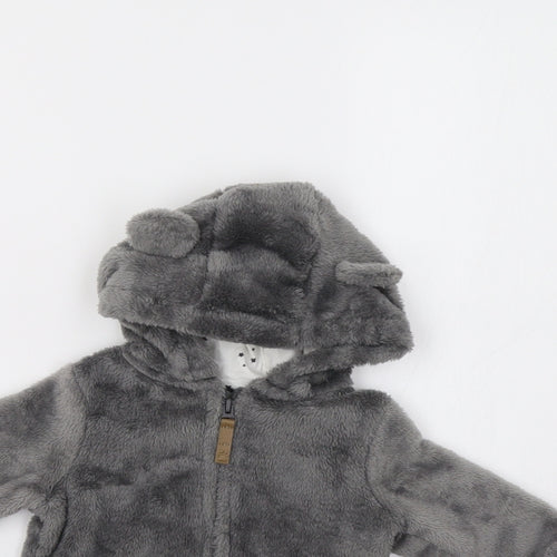 F&F Baby Grey   Jacket  Size 3-6 Months  - Bear Hood