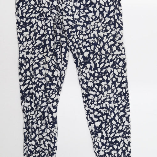 Papaya Womens Blue Geometric  Trousers  Size 8 L28 in