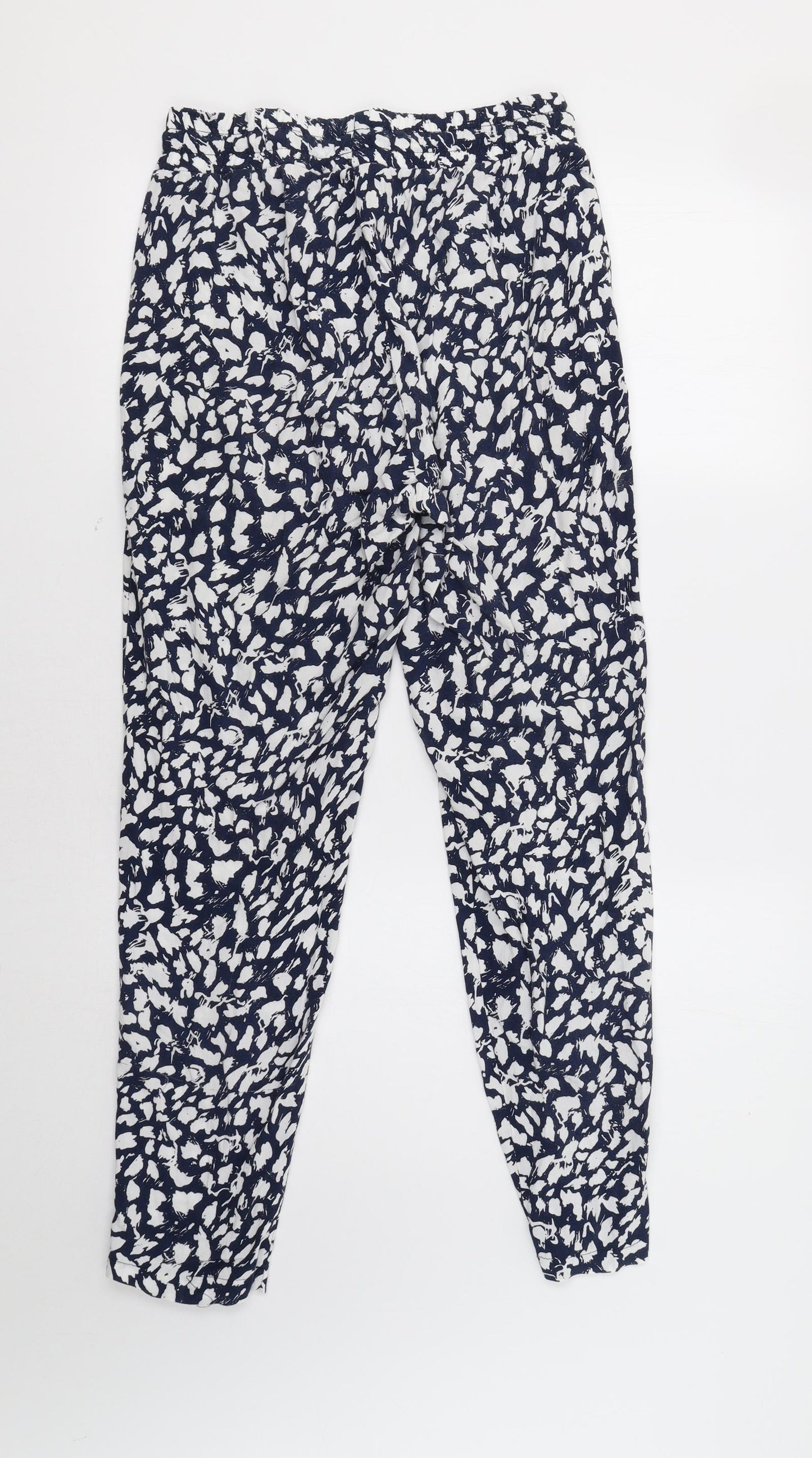 Papaya Womens Blue Geometric  Trousers  Size 8 L28 in
