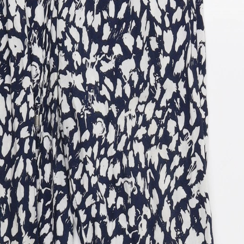 Papaya Womens Blue Geometric  Trousers  Size 8 L28 in