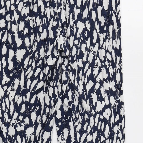 Papaya Womens Blue Geometric  Trousers  Size 8 L28 in