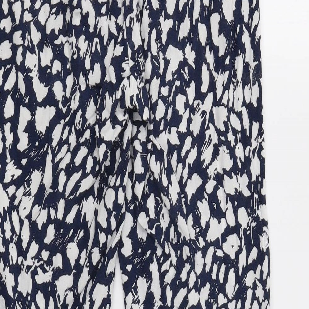 Papaya Womens Blue Geometric  Trousers  Size 8 L28 in