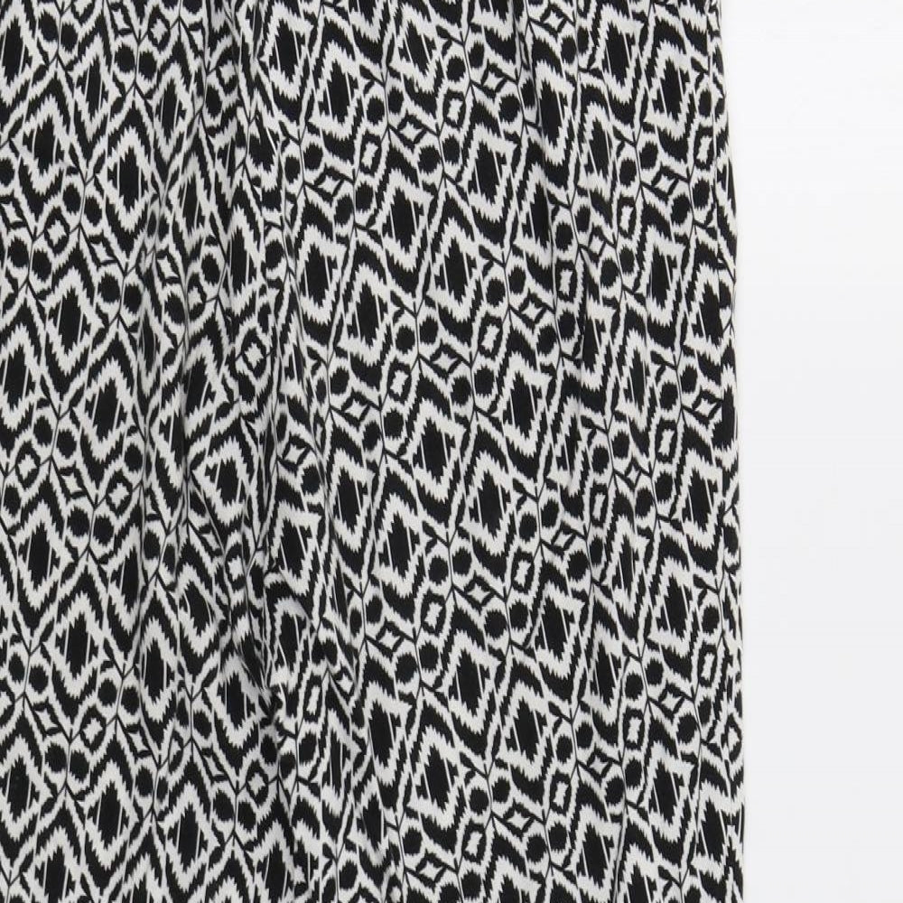 Papaya Womens Black Geometric  Trousers  Size 8 L29 in