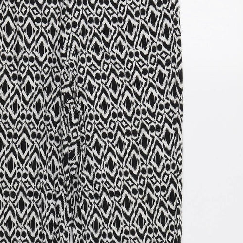 Papaya Womens Black Geometric  Trousers  Size 8 L29 in