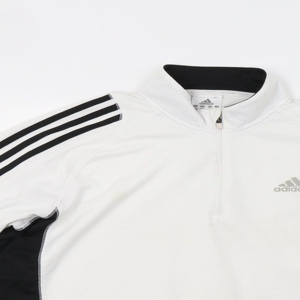 adidas Mens White   Henley Sweatshirt Size M