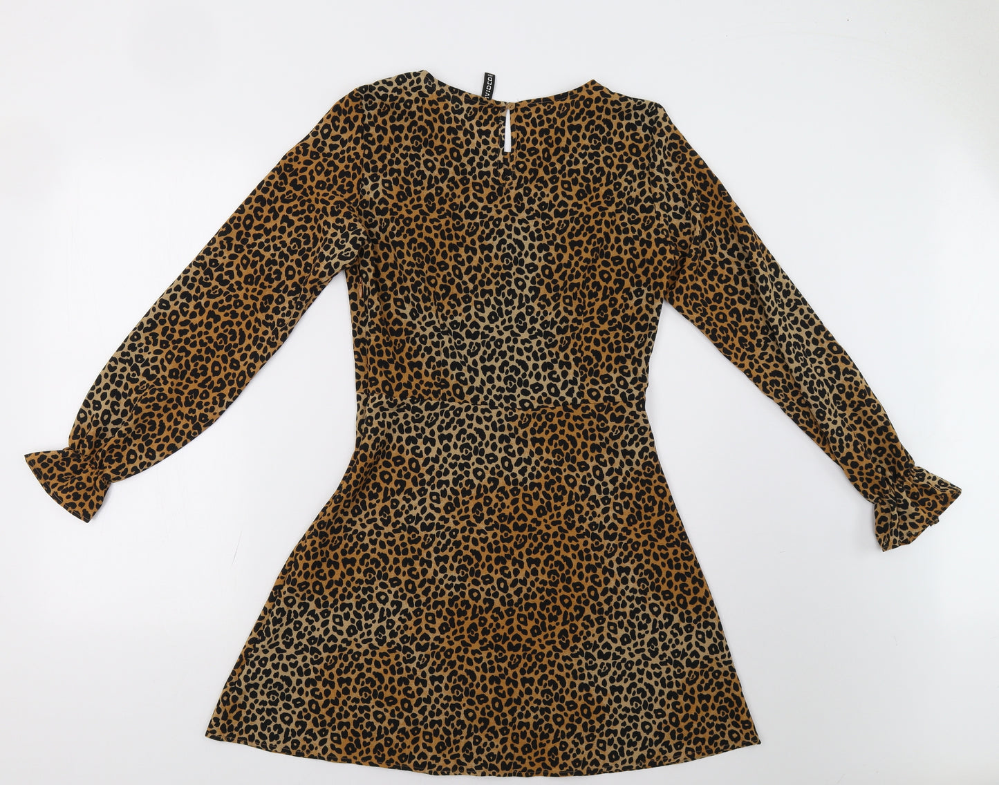 H&M Womens Brown Animal Print  Fit & Flare  Size 10