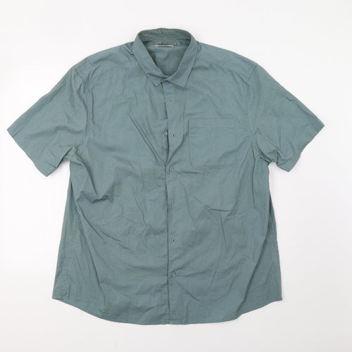 TU Mens Green Geometric   Button-Up Size XL