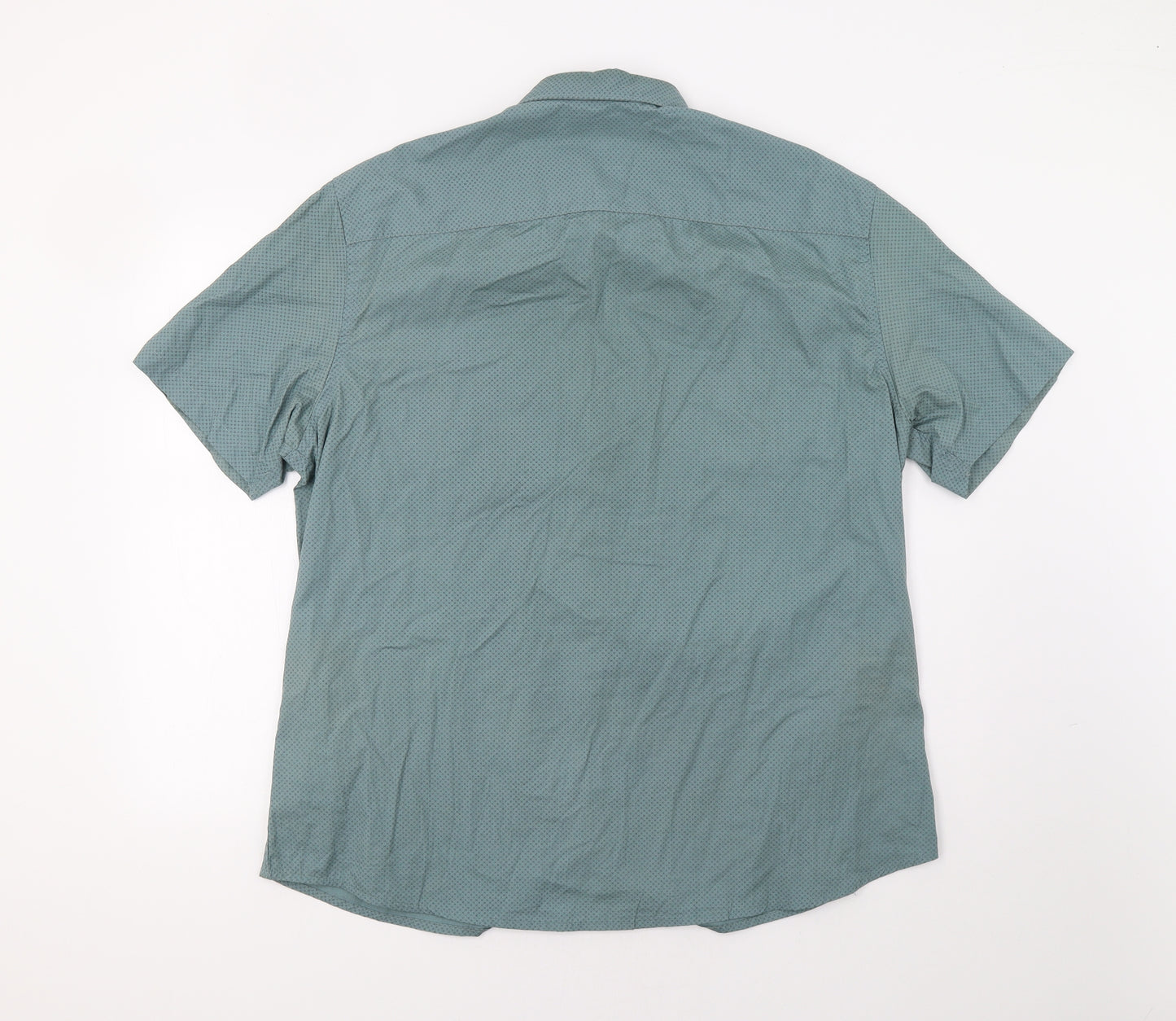 TU Mens Green Geometric   Button-Up Size XL