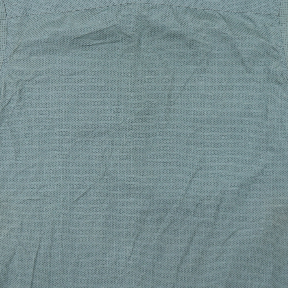 TU Mens Green Geometric   Button-Up Size XL