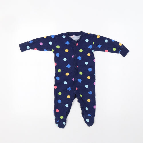 Matalan Baby Blue Polka Dot  Babygrow One-Piece Size 6-9 Months