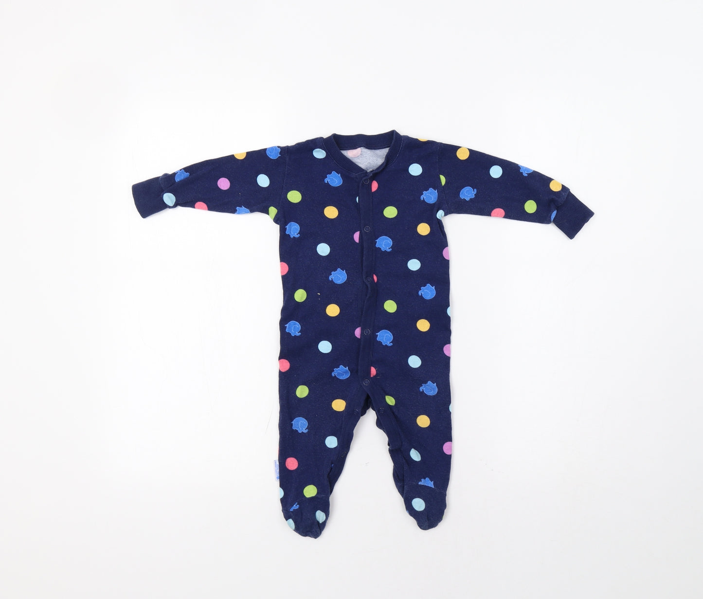 Matalan Baby Blue Polka Dot  Babygrow One-Piece Size 6-9 Months