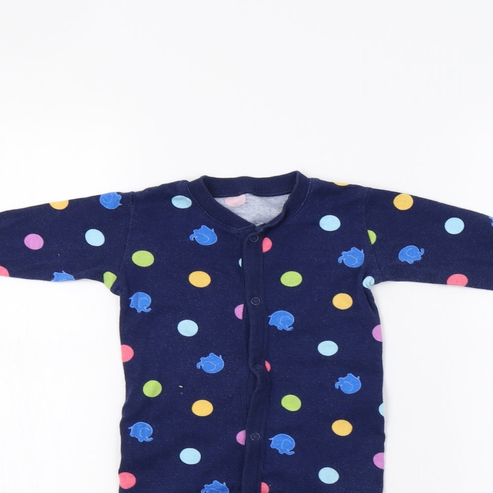 Matalan Baby Blue Polka Dot  Babygrow One-Piece Size 6-9 Months
